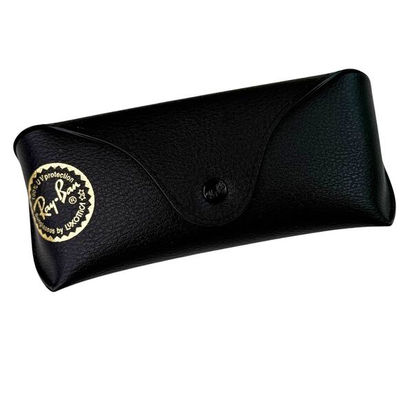 Authentic Ray Ban SUNGLASSES CASE, Eyeglasses Holder Snap Flap Front Black 6"L - Picture 4 of 8